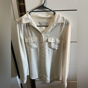 Loft white button up blouse